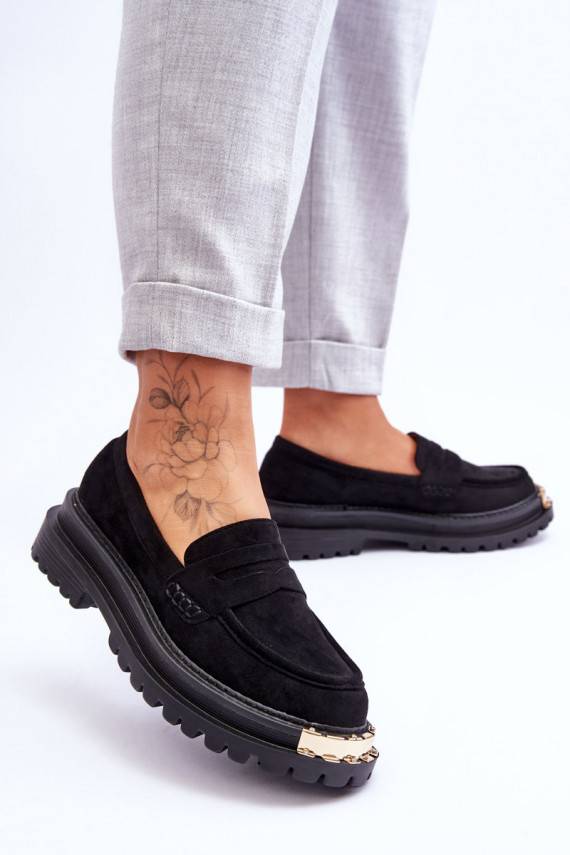 Klassikalise mudeli seemisnakhsed Mokassiinid kaunistustega mustad Monaro