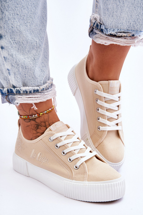 Mugavad vaba aja jalatsid platvormiga Lee Cooper LCW-23-31-1808L beeži värvi