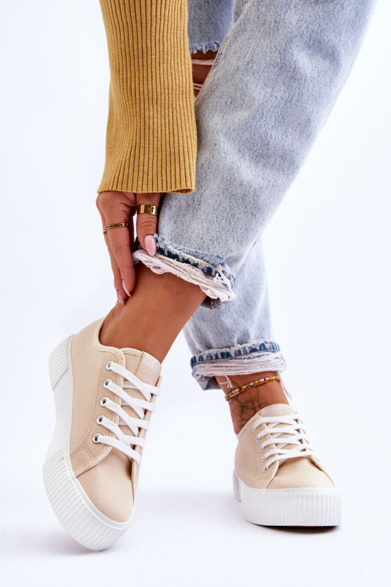 Mugavad vaba aja jalatsid platvormiga Lee Cooper LCW-23-31-1808L beeži värvi