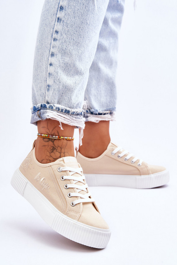 Mugavad vaba aja jalatsid platvormiga Lee Cooper LCW-23-31-1808L beeži värvi