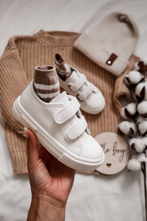 Laste jalanõud   vabaaja jalanõud krõpsudega kinnitatav BIG STAR KK374093 valget värvi