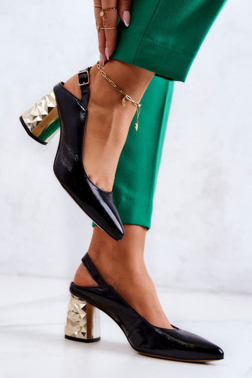   Kingad kõrge jämeda kontsaga  05427-01 mustad