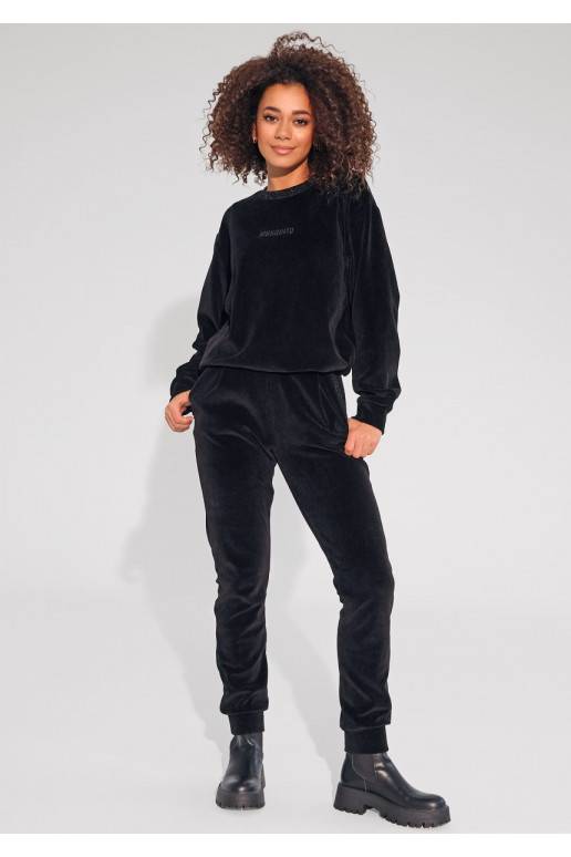 Fabi - Black velvet sweatpants