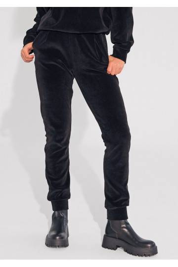 Fabi - Black velvet sweatpants 2