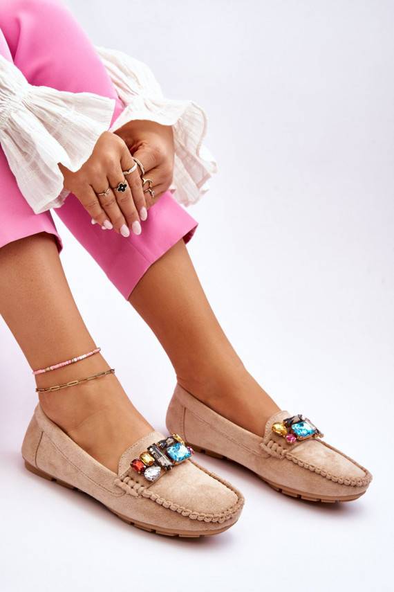   seemisnakhsed Mokassiinid kristallidega beeži värvi Lucille