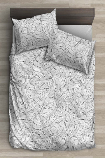 Voodipesukomplekt B&amp;W Monstera