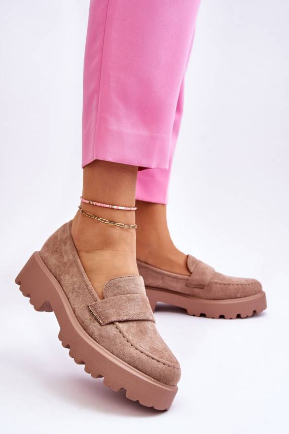 Klassikalise mudeli seemisnakhsed jalatsid Mokassiinid beeži värvi Corrin