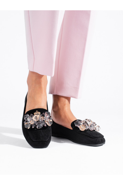 mustad  kingad kaunistatud kristallidega Shelovet