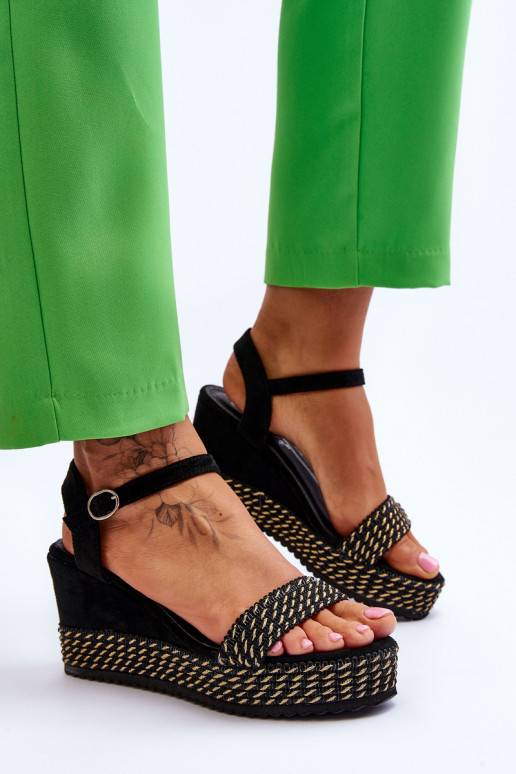 Klassikalise mudeli   Platvormiga sandaalid mustad Malmo
