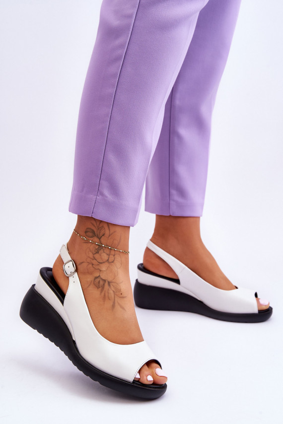   sandaalid platvormiga Sergio Leone SK853 valget värvi