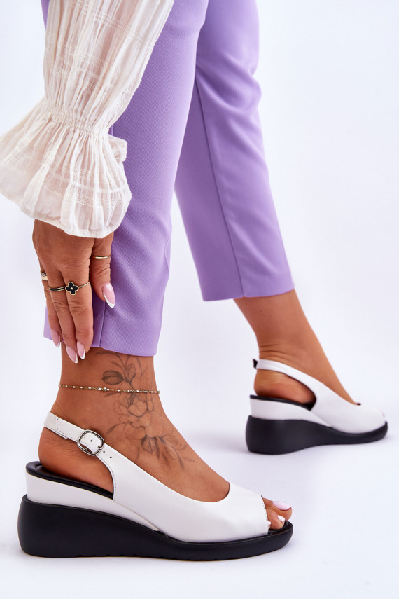   sandaalid platvormiga Sergio Leone SK853 valget värvi