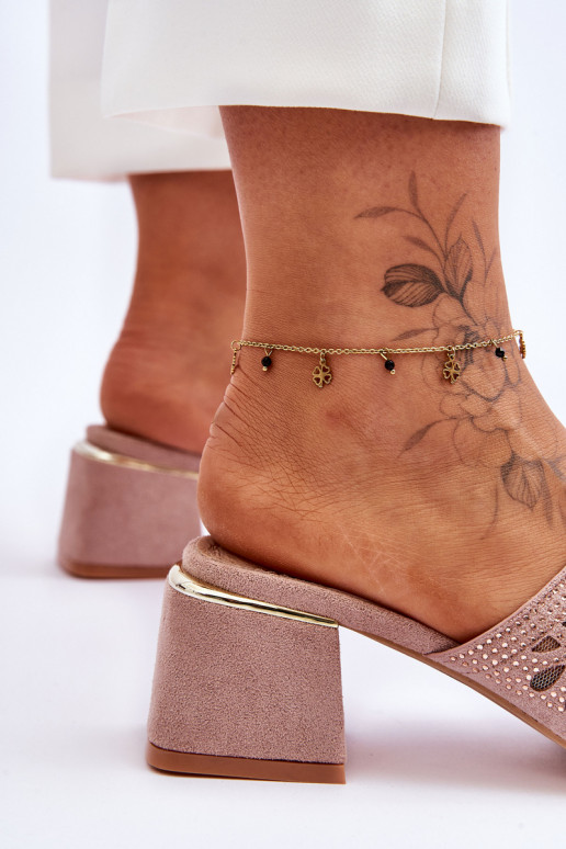 Sussid kõrge jämeda kontsaga võrguga S.Barski KV-612-1 Nude