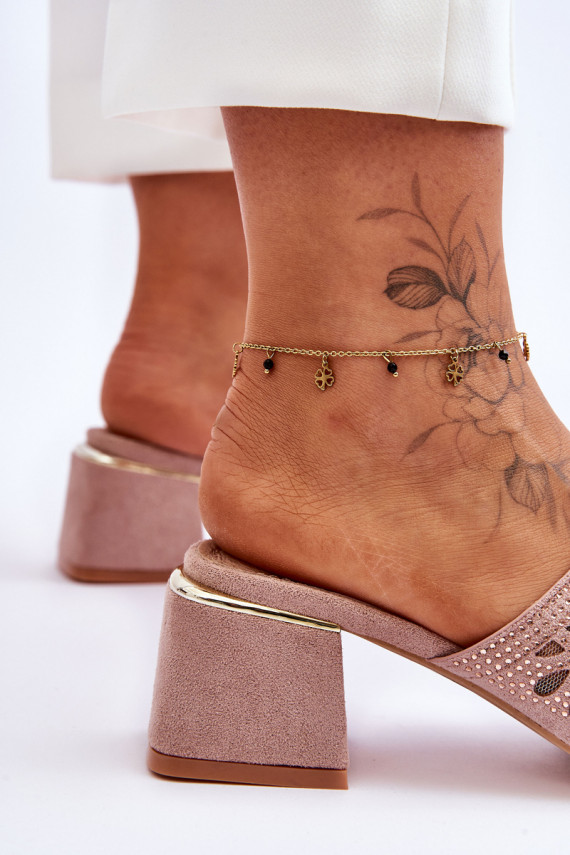 Sussid kõrge jämeda kontsaga võrguga S.Barski KV-612-1 Nude