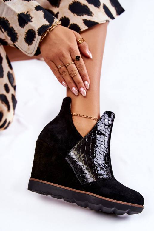 seemisnakhsed Naiste poolsaapad platvormiga i Wzór mustad Alda