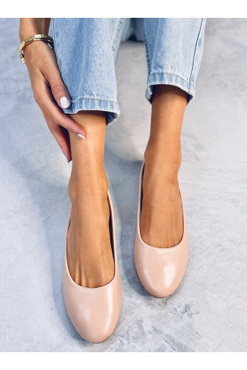 Nahast sisetallaga baleriinikingad TOVA BEIGE