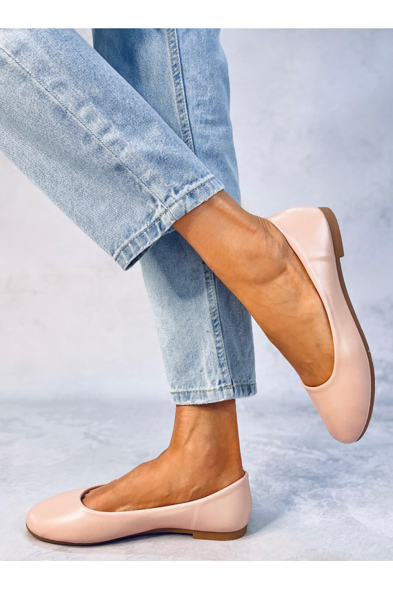 Nahast sisetallaga baleriinikingad TOVA BEIGE