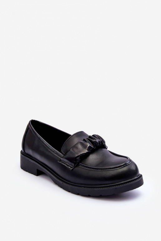   Mokassiinid jalatsid laiade nööridega mustad S.Barski HY335