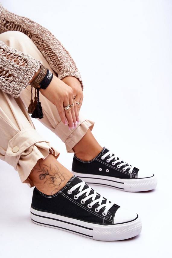 Naistesaapad platvormiga mustad Ember