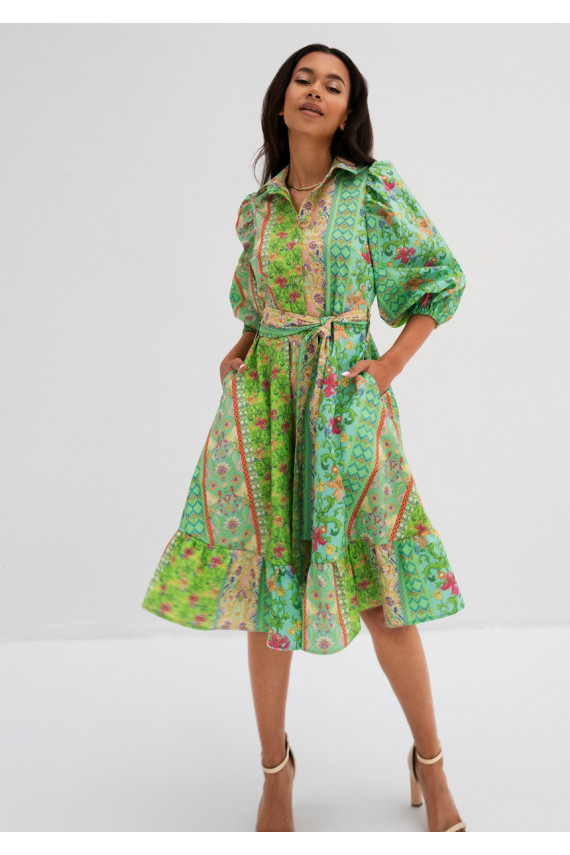 Birdie - Minty boho midi kleit