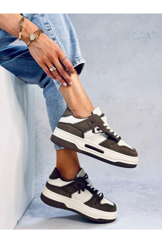 Sneakers tüüpi jalanõud tõstetud tald CLAVELL COFFEE