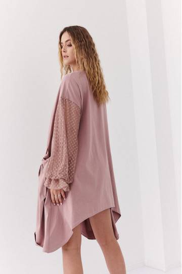 Asümmeetriline kleit oversize  cappuccino värvid FK615 2