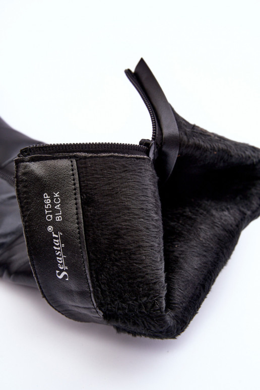   pika säärega saapad kõrge jämeda kontsaga  mustad Serpens