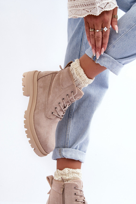 seemisnakhsed jalanõud Naiste poolsaapad voodriga beeži värvi Alden