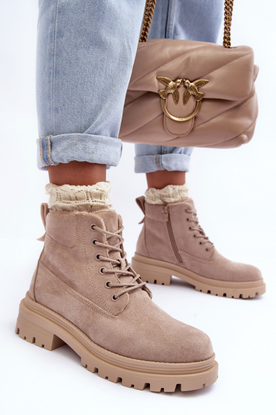 seemisnakhsed jalanõud Naiste poolsaapad voodriga beeži värvi Alden