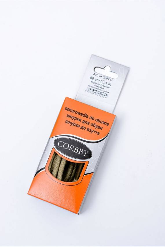 Corbby beeži värvi Okrągłe Sznurowadła