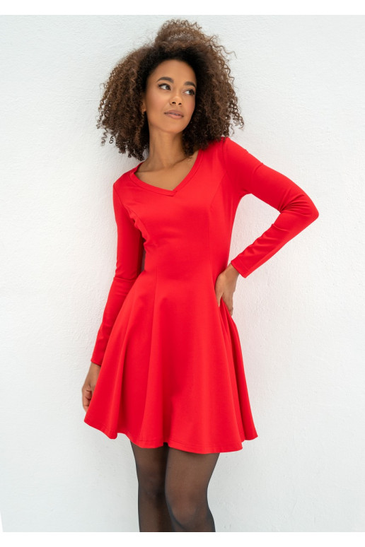 Abbie – punane mini laienev kleit