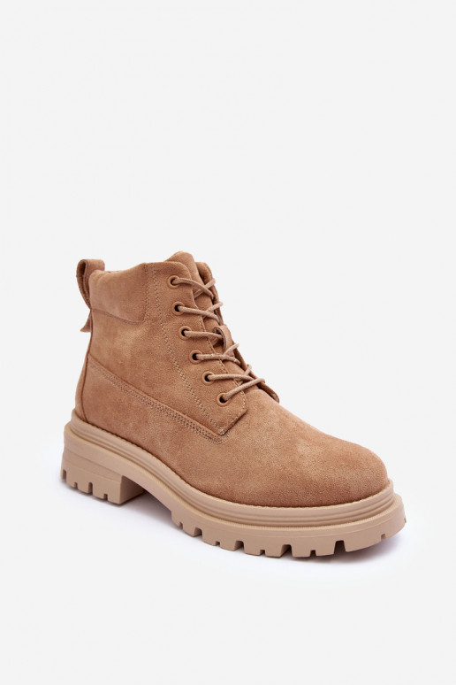 seemisnakhsed jalanõud Naiste poolsaapad voodriga beeži värvi Alden