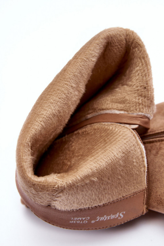 pika säärega saapad  kõrge jämeda kontsaga seemisnakhsed beeži värvi Kilrenita