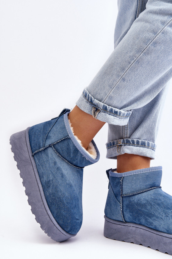 nööpidega lumesaapad   läikivad platvormiga Sinist värvi Margella