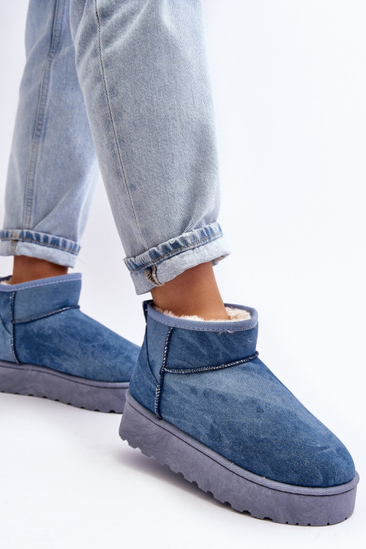 nööpidega lumesaapad   läikivad platvormiga Sinist värvi Margella