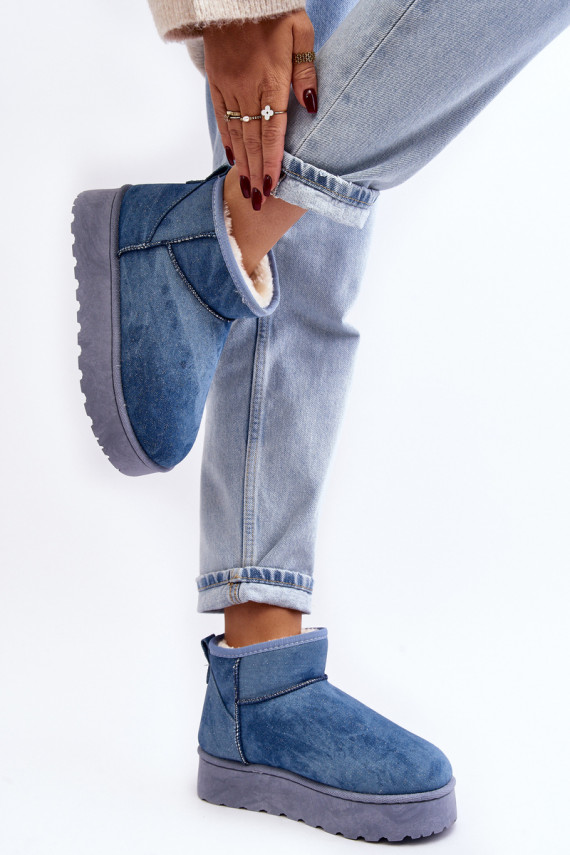 nööpidega lumesaapad   läikivad platvormiga Sinist värvi Margella