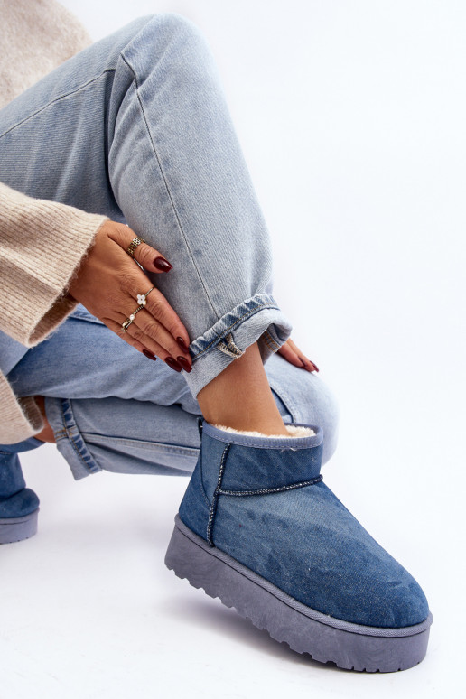 nööpidega lumesaapad   läikivad platvormiga Sinist värvi Margella