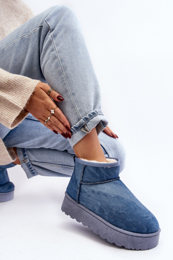 nööpidega lumesaapad   läikivad platvormiga Sinist värvi Margella