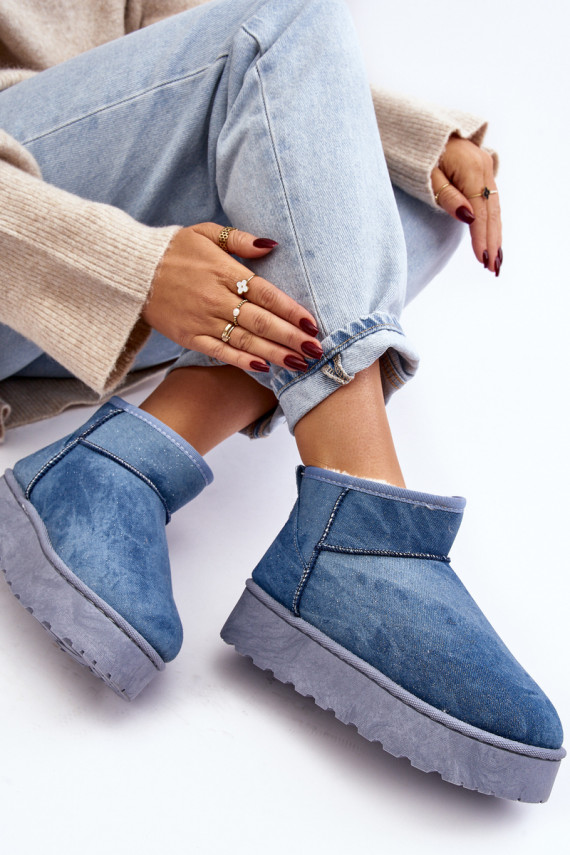 nööpidega lumesaapad   läikivad platvormiga Sinist värvi Margella