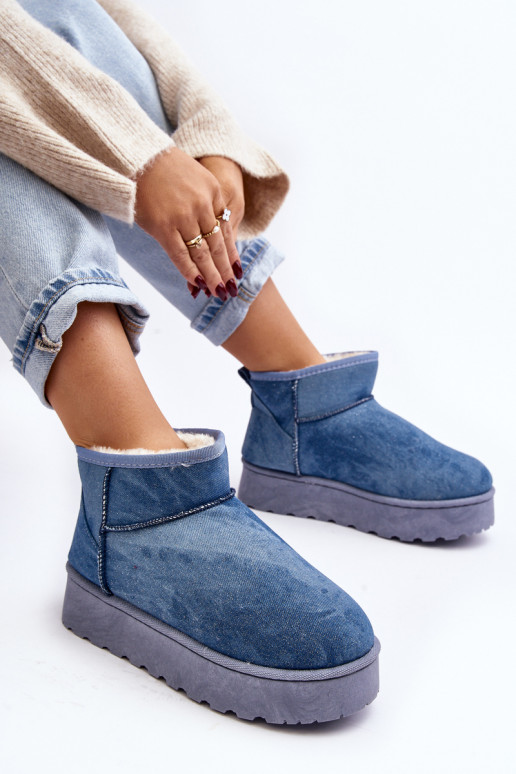 nööpidega lumesaapad   läikivad platvormiga Sinist värvi Margella