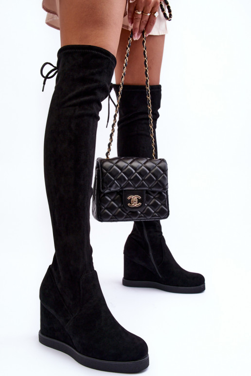 seemisnakhsed pika säärega saapad pika säärega saapad platvormiga mustad Mephal