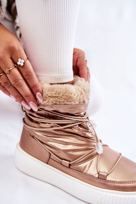   voodriga nööpidega lumesaapad Big Star KK274194 beeži värvi