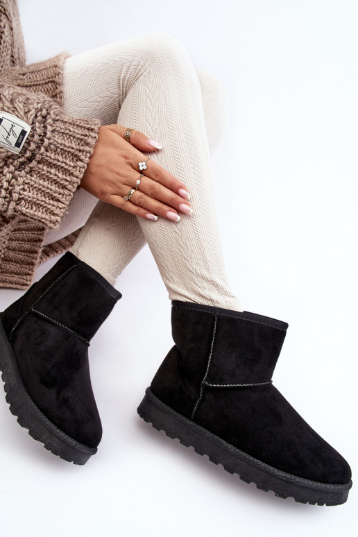 seemisnakhsed nööpidega lumesaapad   voodriga mustad Nanga