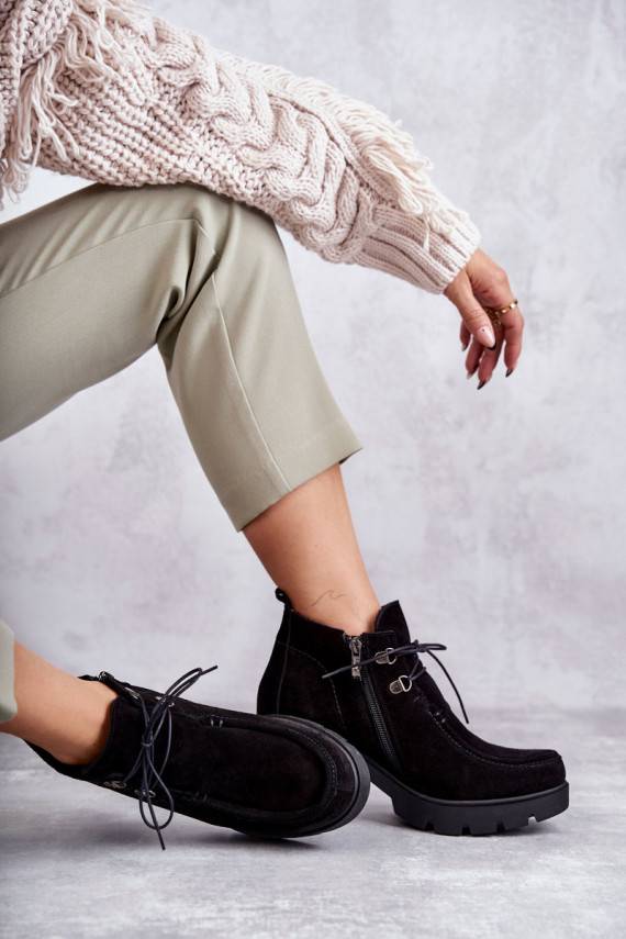   seemisnakhsed Naiste poolsaapad nööritavad mustad Marianne