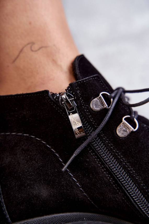   seemisnakhsed Naiste poolsaapad nööritavad mustad Marianne