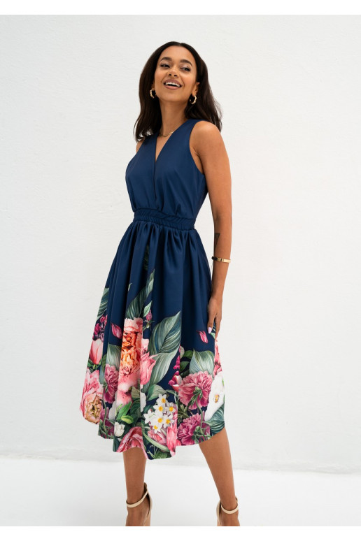 Rozalia - sinine lilleline midi kleit