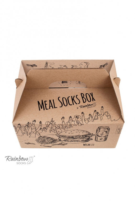 Vikerkaare sokid Meal Socks Box Burger  5 Par
