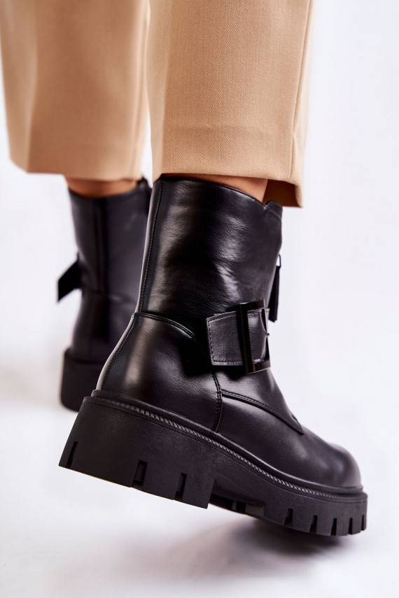   Naiste poolsaapad voodriga tõmblukuga mustad Torey