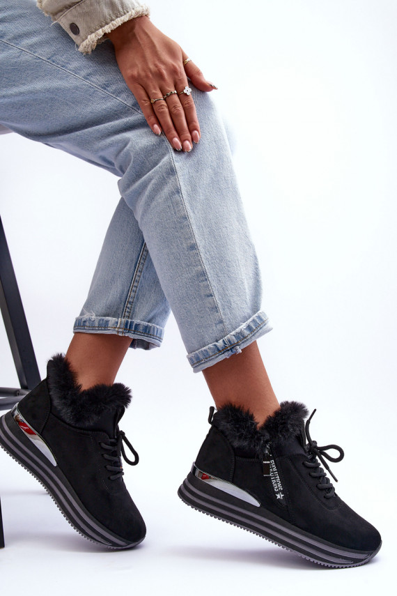 spordijalatsid platvormiga karusnahaga mustad Jamarie