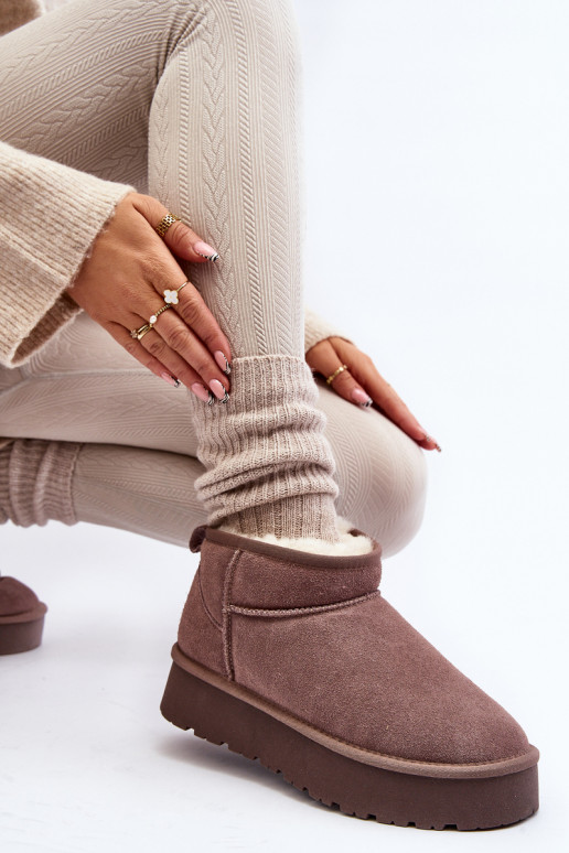 Moekad seemisnakhsed  nööpidega lumesaapad Khakivärvi Nucca