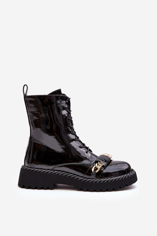   Laque massiivsed saapad kaunistustega mustad S.Barski MR870-67